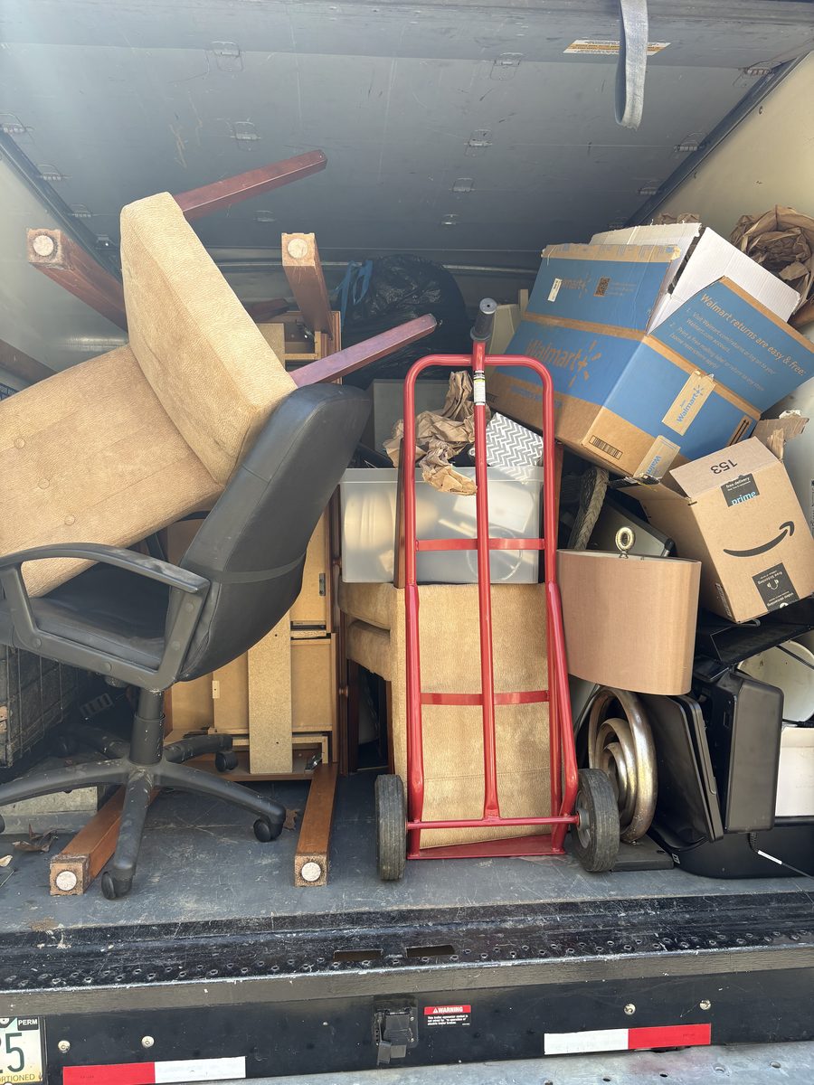 Loaded junk removal truck in Nelson County VA by Albemarle Moving