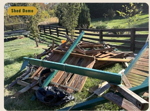 Shed demolition Charlottesville VA